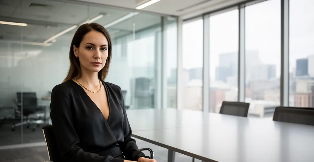 Elegante Goldkette am Hals einer Geschäftsfrau im Business-Meeting
