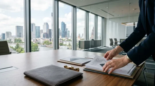 Dezenter hochwertiger Schmuck im konservativen deutschen Büro-Look