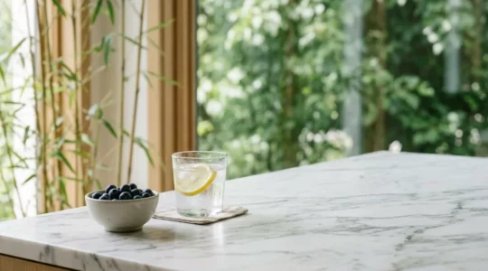 Gesundes Leben für junge Haut zeigt verschiedene Lebensstilelemente