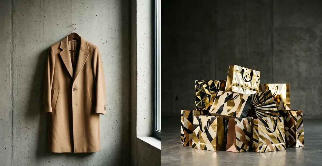 Kontrast zwischen stillem und protzigem Luxus in minimalistischer Darstellung