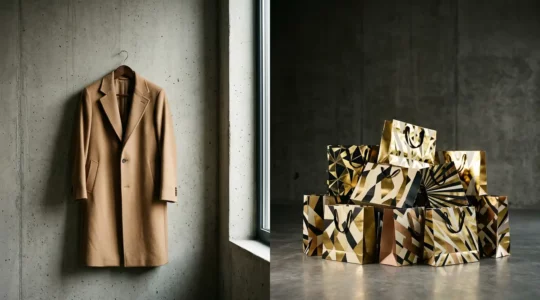 Kontrast zwischen stillem und protzigem Luxus in minimalistischer Darstellung