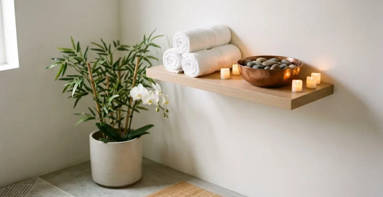 Minimalistisches Badezimmer im Bauhaus-Stil mit spa-ähnlicher Atmosphäre